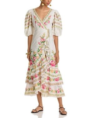 FARM Rio Palm Dream Midi Wrap Dress, Size XS, NWT 🇧🇷